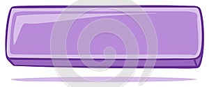 Abstract purple button design with shadow effect, simple shape, vector illustration