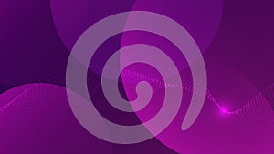 Abstract purple circles and dot particle element background technology style