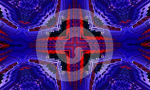 Abstract purple cross. Artistic style digital illustration for Lent and passion of Jesus Christ