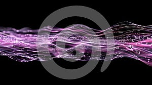 Abstract Purple Data Stream Background On Black