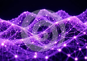 Abstract purple digital wave background.Glowing network connections.