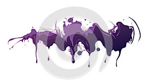 Abstract Purple Dripping Paint Splash, vector design Generative AI