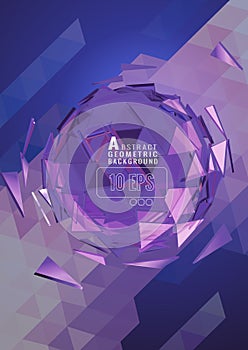 Abstract purple geometric sphere spin_on triangular BG