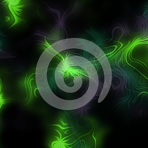 Abstract purple green fiber rays background