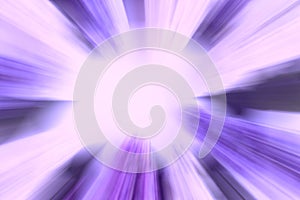 The abstract purple-lilac background is out of focus. Lines in the flow of traffic that taper to the center.