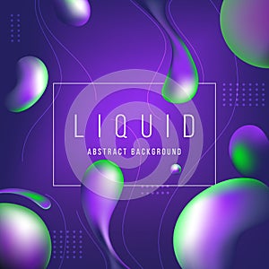 Abstract purple liquid bubble banner and background.