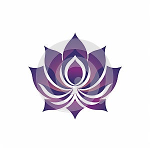 Abstract Purple Lotus Flower Logo: Fluid Organic Forms With Egyptian Iconography