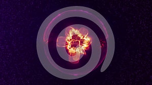 Abstract purple orange seamless energy plasma sphere