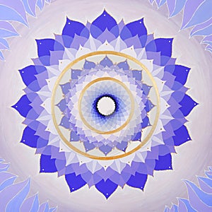 Abstract purple painted picture mandala of
