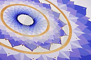 Abstract purple painted picture mandala of