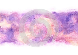 Abstract purple and pink color grunge watercolor.