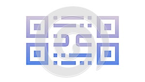 Abstract Purple QR Code Scan Icon Vector, vector design Generative AI