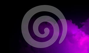 Abstract purple smoke mist fog on a black background. photo