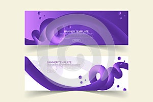 Abstract Purple Swirls and Bubbles Banner Templates
