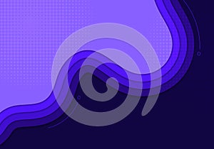 Abstract purple template blue design decorative style. Overlapping template design with halftone background