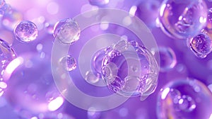 Abstract Purple water bubbles background