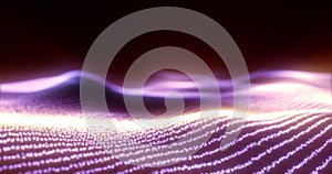 Abstract purple waves from lines futuristic hi-tech background