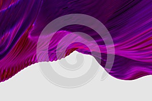 Abstract purple wavy striped dynamic surface modern futuristic overlay curve geometry distortion pattern on white