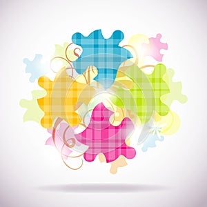 Abstract puzzle background, , eps10 photo
