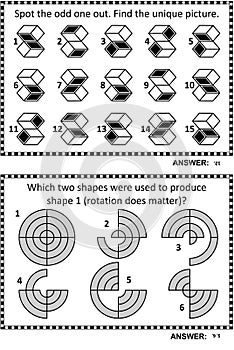 Abstract puzzles or riddles for adults activity sheet