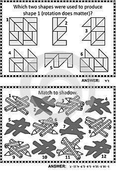 Abstract puzzles or riddles for adults activity sheet