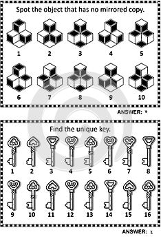 Abstract puzzles or riddles for adults activity sheet