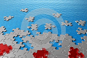 Abstract puzzles in water concept