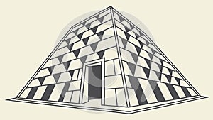 Abstract Pyramid or Geometric Structure Vector Illustration, vector design Generative AI
