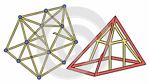 Abstract Pyramid Structure: Geometric Modern Architecture Design, vector design Generative AI