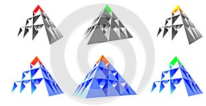 Abstract pyramids with color top