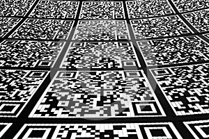 Abstract QR code background abbreviated from Quick Response code photo