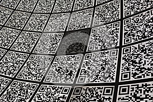 Abstract QR code background abbreviated from Quick Response code photo