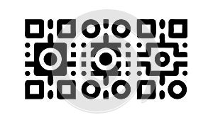 Abstract QR Code Pattern, Digital Data Matrix, vector design Generative AI