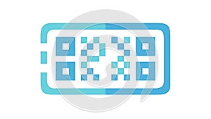 Abstract QR Code Pattern, Digital Data Scanning Icon, vector design Generative AI