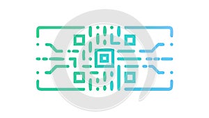 Abstract QR Code Scan Interface Icon Vector, vector design Generative AI