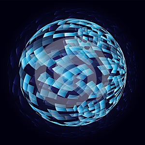 Abstract quads polygonal crystal glass shatter sphere
