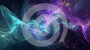 Abstract Quantum Chaos Randomness Flow Big Data Visualization : Swirling light visualizes unpredictable data & theoretical quantum