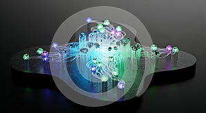 Abstract quantum circuit light visualization