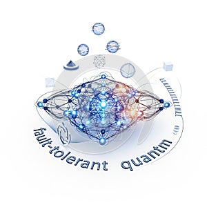 Abstract Quantum Computing Concept with Fault-Tolerant Network Visualization