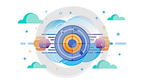 Abstract Quantum Computing and Particle Physics, vector design Generative AI