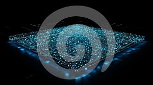 Abstract Quantum Computing Processor, Cyber Technology Background