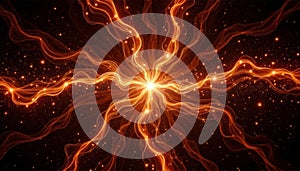 Abstract quantum computing visualization with flowing energy patterns, innovation