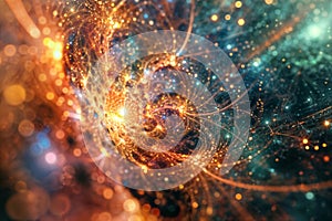 Abstract Quantum Physics Visualization. Created with Generative AI