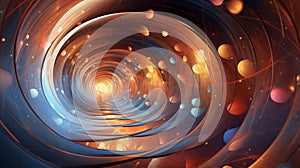 Abstract quantum tunneling portrayed with imaginative and captivating visuals, AI Generated