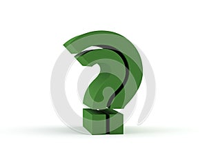 Abstract question mark green