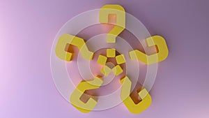 Abstract question marks concept and 3d render.