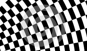 Abstract race flag, chess board, checker board pattern, texture with distort, deform effect