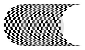 Abstract race flag, chess board, checker board pattern, texture with distort, deform effect