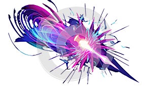 Abstract Radial Burst: Energetic Light Explosion Element, vector design Generative AI
