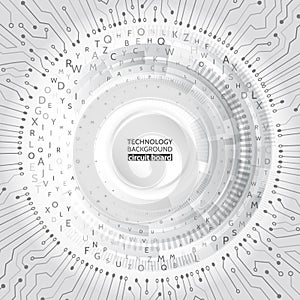 Abstract radial circuit texture concept.